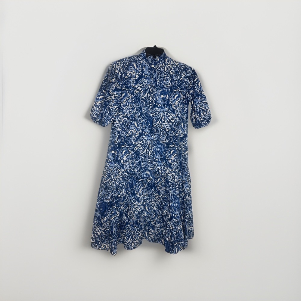 Ann Mashburn Isla Midi Shirtdress Paisley Size XS Puff Short Sleeve